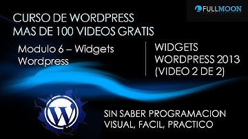 Curso de Wordpress 6 - Widgets  Wordpress 2013 Parte 2
