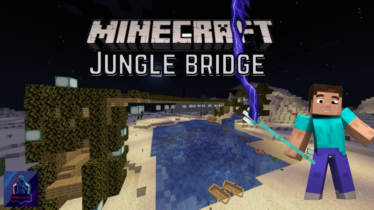 built a jungle bridge in my minecraft world / minecraft survival #10 ...