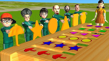 Squid Game vs Scary Teacher 3D Throwing Put in Key Lock Dalgona Candy Shapes Challenge Who