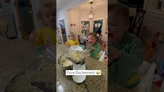 Pure Excitement! Twin toddlers make homemade popcorn! 😍