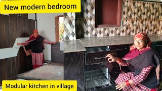 ️Modular Kitchen & Modular BedroomIn Village. Interior Work.New Made Bedroom Tour& Kitchen Tour