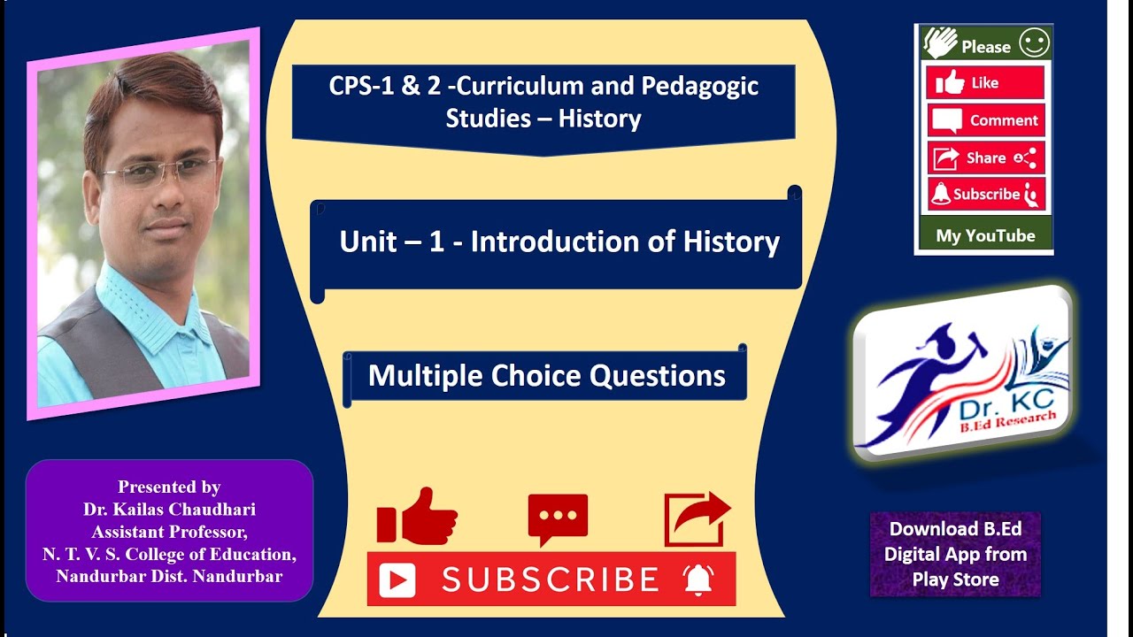 CPS1/2- History- Unit – 1 - Introduction of History - Multiple Choice