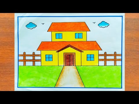 Easy House Drawing Tutorial Step By Step || Easy And Simple Landscape  Drawing - YouTube
