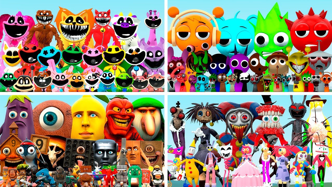 SMILING CRITTERS VS SPRUNKI VS BRAINROT VS DIGITAL CIRCUS (Garry's Mod)