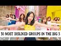 30 Most Disliked Groups in the Big 3 (SM, YG & JYP)