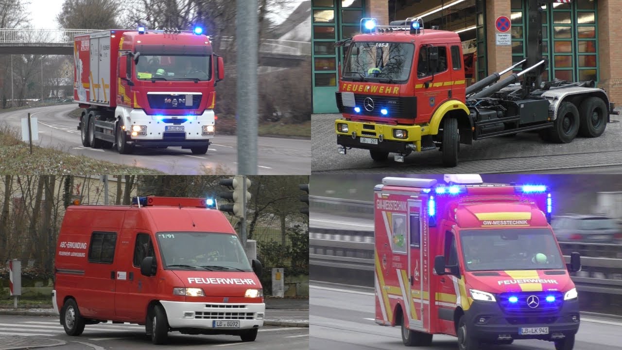 [WLFs, GW-Mess etc.] Einsatzfahrten Feuerwehr Ludwigsburg und Remseck zum Großbrand in Oberstenfeld