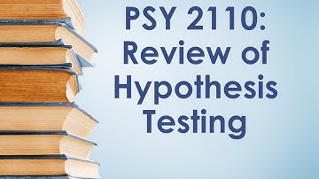 PSY 2110 Statistics: One-Sample t-Test, #1 (Review of Hypothesis Testing)