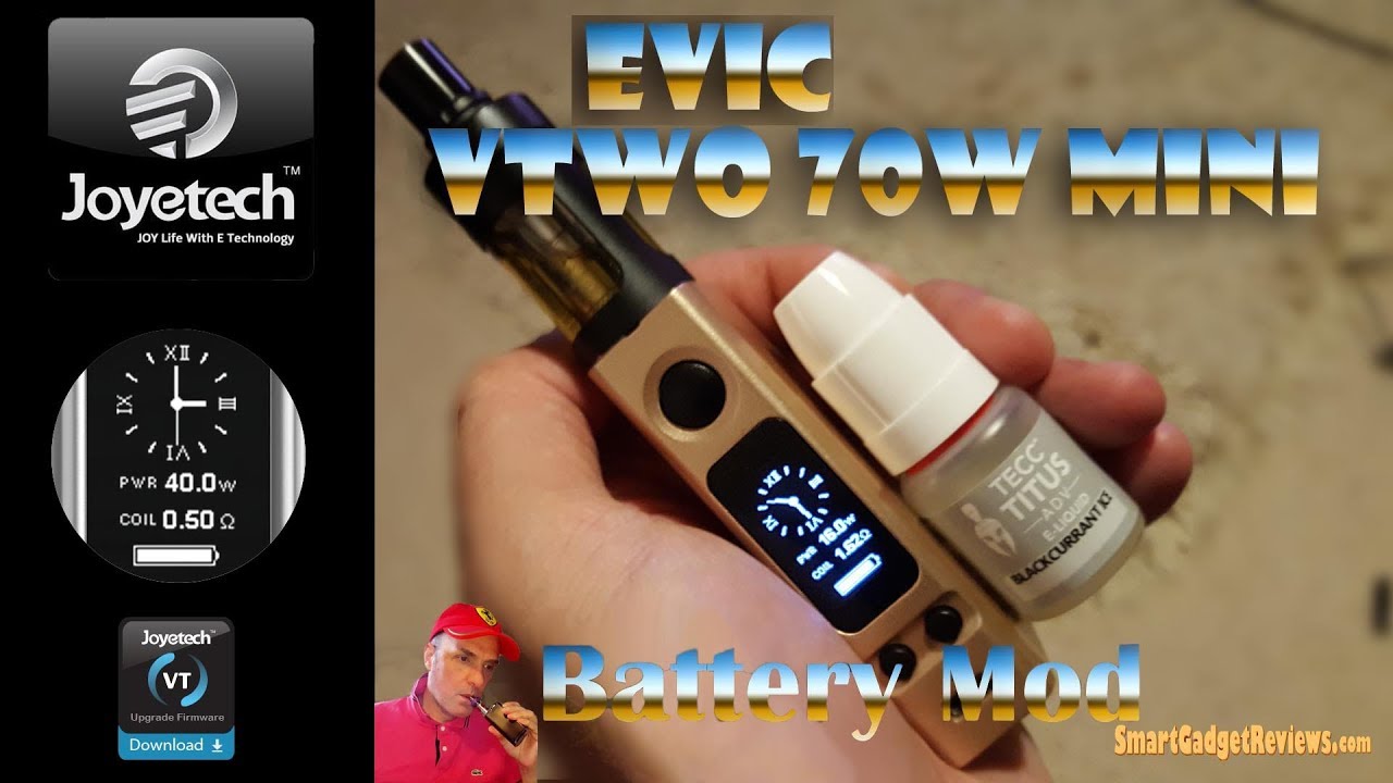 Gold eVic VTwo Mini vaping mod by joyetech - unbox Review @HotGadgetMan