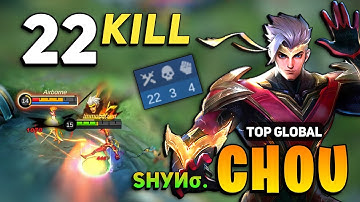 22 OVERKILL! Chou Offlane Monster [ Top Global Chou Best Build ] By Sнуиσ. - Mobile Legends