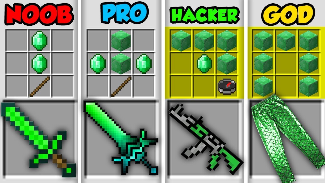 Minecraft NOOB vs. PRO vs. HACKER vs. GOD: EMERALD CRAFTING in ...