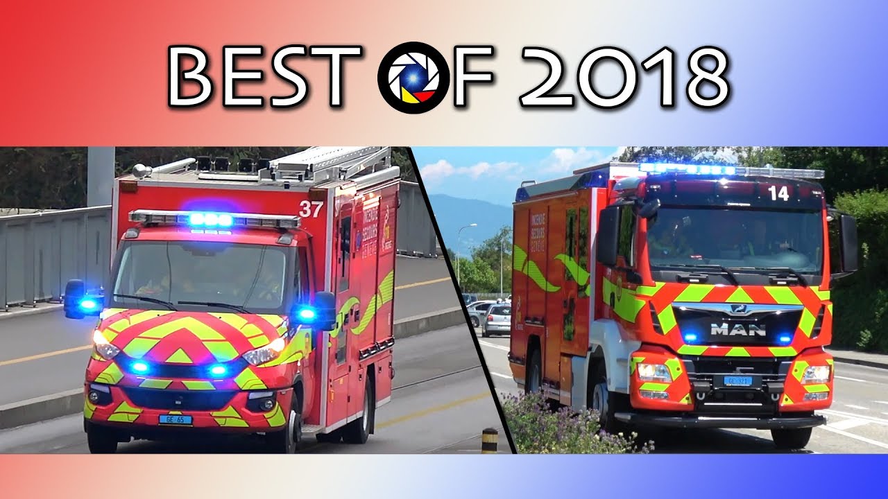 Fire Trucks & Cars responding ⎜BEST OF 2018⎟ Siren, Horn & Action