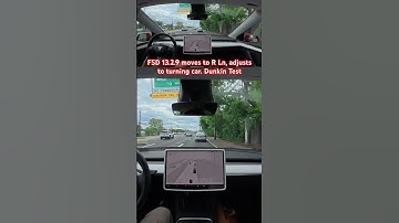 FSD 13.2.9 moves to R Ln, adjusts to turning car. Dunkin Test #teslafsd #fsdbeta #fsd