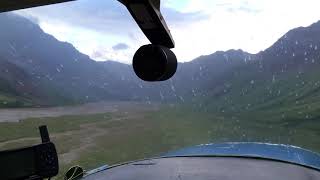 Cessna 150\/150 STOL bush plane slow flight, arrival landing at bush Alaska strip, Texas taildragger