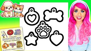 Coloring My Cozy Pet Life Coloring Book 🐶 Pet Name Tags Page + Opening Fan Mail 🐾 Ohuhu Art Markers screenshot 4