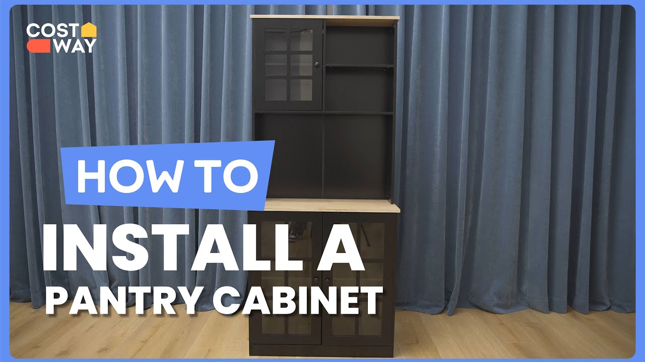 How to Install the 72 Inch Freestanding Pantry Cabinet with Hutch | JV10126 