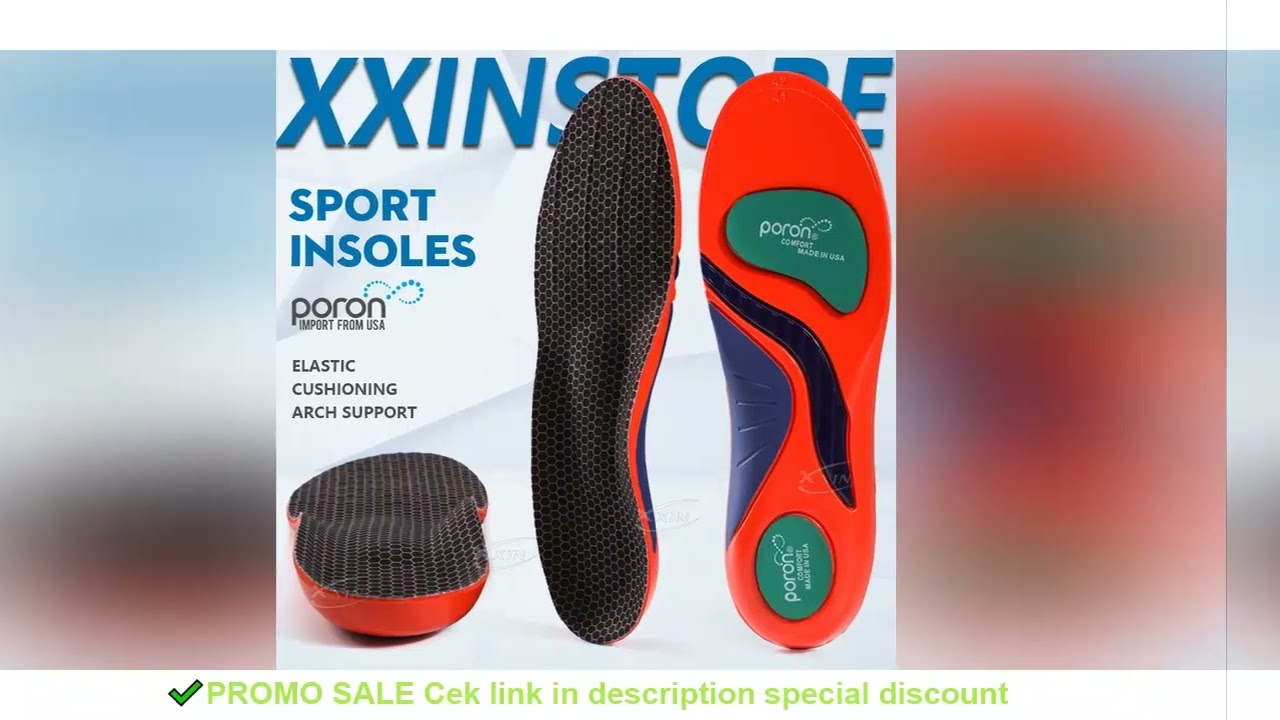 ?Xxin?Arch Support Insole Poron Shock Absorption Flat Feet Shoe Pad Heel Pain Relief Size 35-48