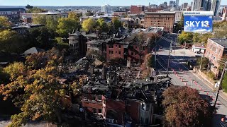 Intense drone video shows aftermath of massive Birmingham Southside fire