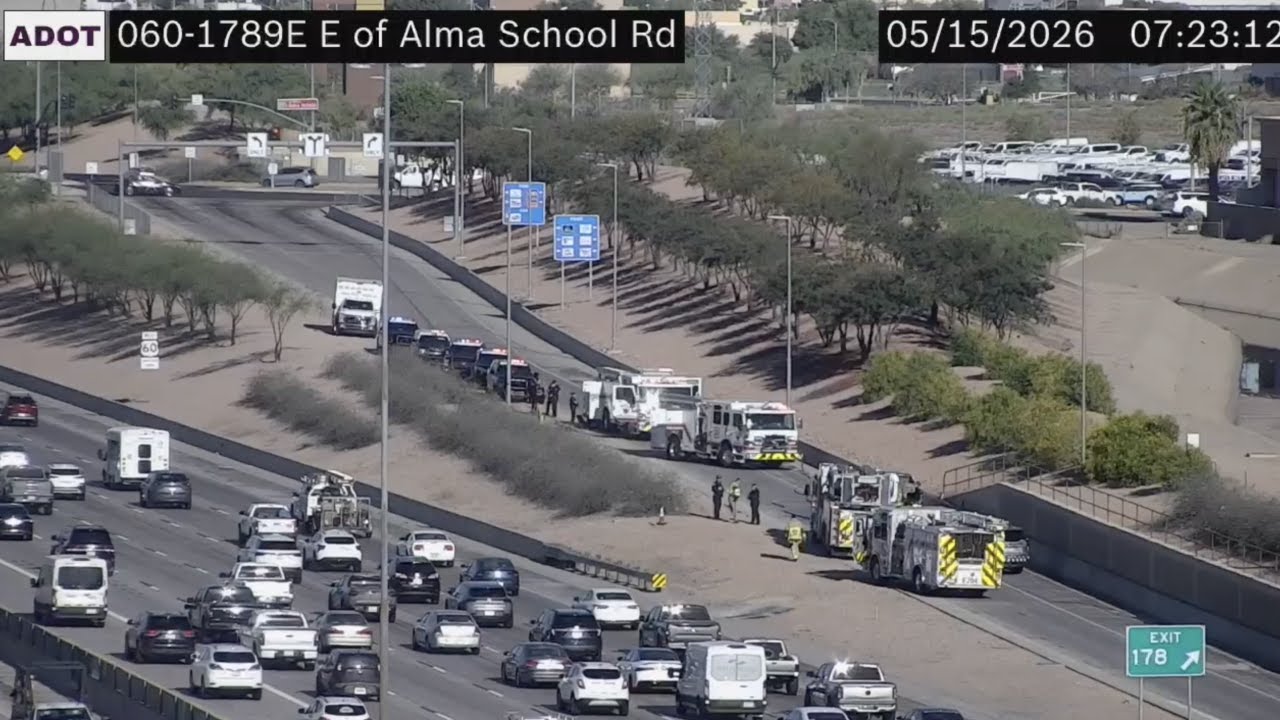 Man suffers 'serious burn injuries' in truck fire along US 60 near Alma School Road