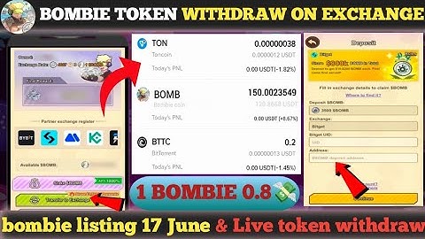 Bombie airdrop Live token withdraw on exchange 🥳 || bombie Token withdraw process 🤑