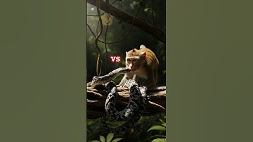 Monkey Faces Off with Snake: Who Will Win? #wildlife #animaldrama #animals #nature #wildanimals