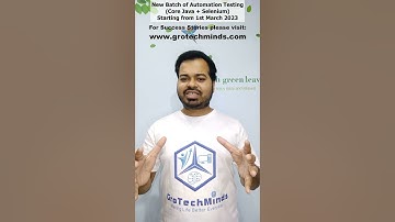 New batch of Automation Testing(Core Java + Selenium) starting 1st March 2023 | GroTechMinds