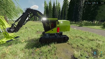 FS22 FORESTRY Cutting trees to logs with the TIGERCAT LS855E