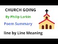 Church Going by Philip Larkin- Poem Summary in Hindi | MEG01 Church Going philip larkin summary Hind