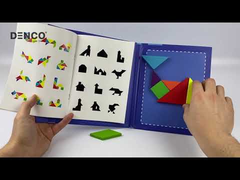 Танграм деревянный обучающий в виде книги «TANGRAM WOODINESS»