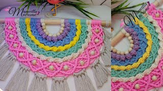 معلقه مكرميه الوان /macrame wall colours/manal_elmawardy / macrame wall