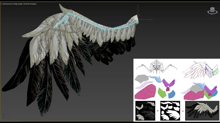 Autodesk 3ds Max wings design and creation process...