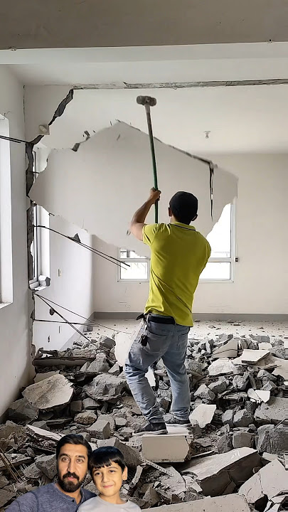 Easy way to break a wall using a hammer ||#youtubeshorts #shortfeed #machinery