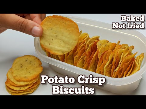 Non Fried Crispy Potato ChipsBiscuits Recipe  Baked, No Oil, No Oven