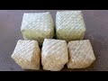 วิธีทำกระติ๊บใส่ข้าวเหนียวจากใบตาล/ How to make Box from palm leaf