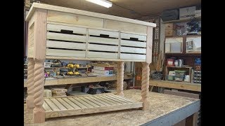 A kitchen island diy. Let us walk you through how we made this small country kitchen island with create draws and a lath bottom its a 