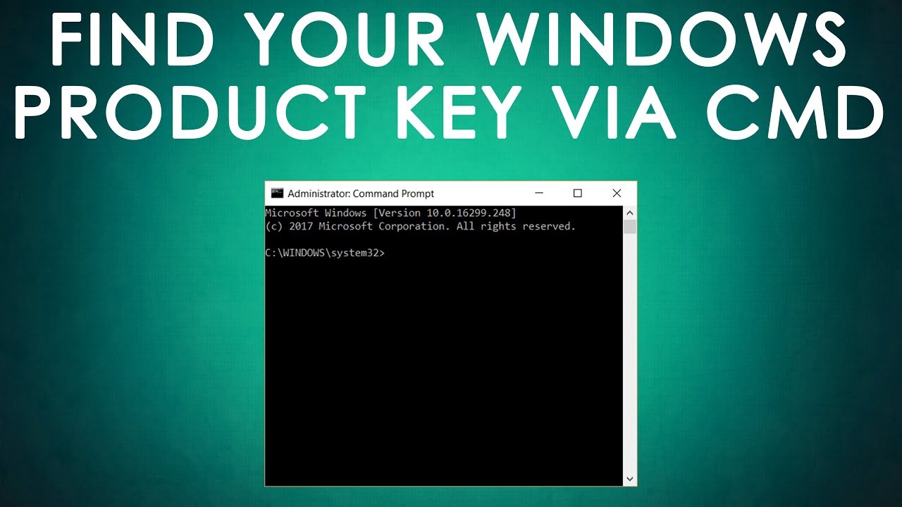 Find Your Windows Product Key Using Cmd Youtube