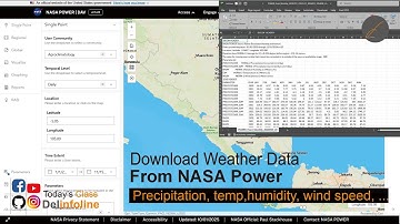Download Weather & Climate (precipitation, temperature, humidity, Wind Speed) from NASA Power