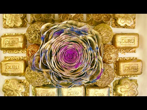 Golden set 💛 Big Flower 🏵  Cutting Soap  Crispy Balls🎧