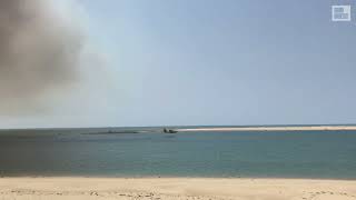 Incendies au bassin d'Arcachon : les Canadairs entre le banc d'Arguin et la plage