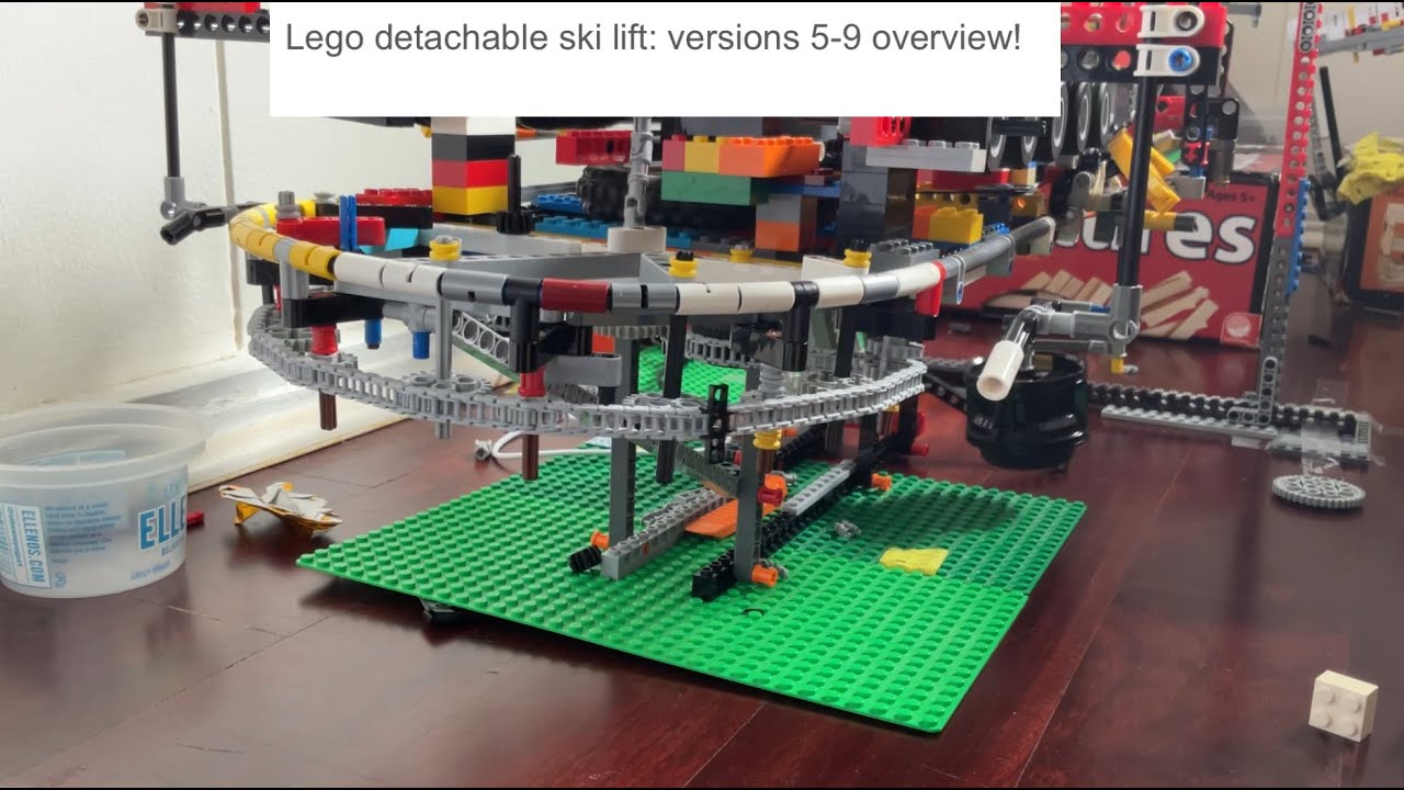 Lego detachable ski lift: versions 5-9 overview