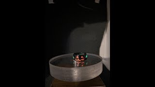 Halloween glow ring ( corian with obsidian )