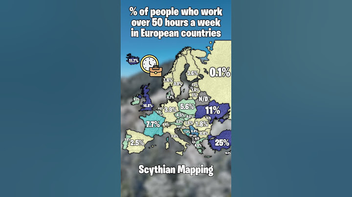 % of people who work over 50 hours a week in European countries 💼 #map #mapping #geography