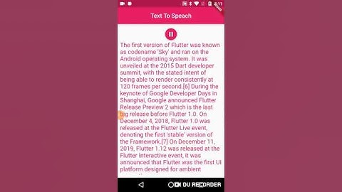 Flutter Text-To-Speech ( Android & iOS )