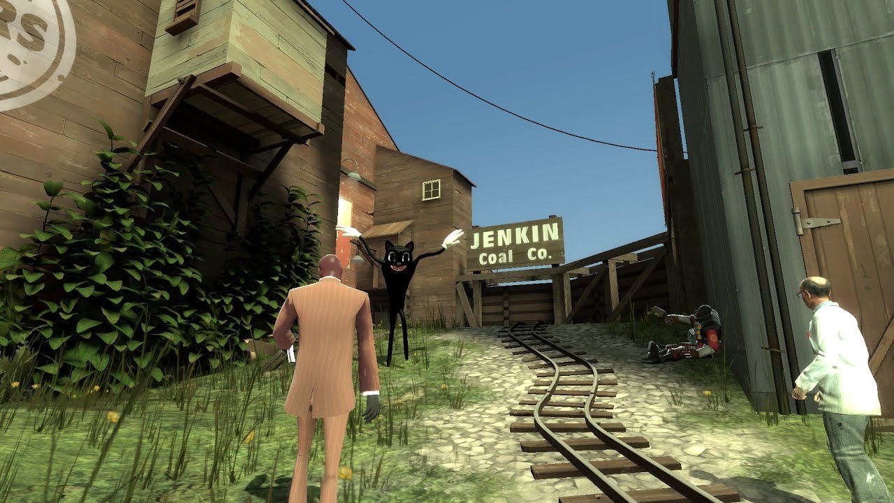 Mercenaries TF2 vs Trevor Henderson Creatures in GMod | Episode 3: Cartoon Cat at the base