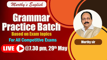 English Practice Batch | Questions based on Exam Topics | Error location | practice set | Murthy Sir
