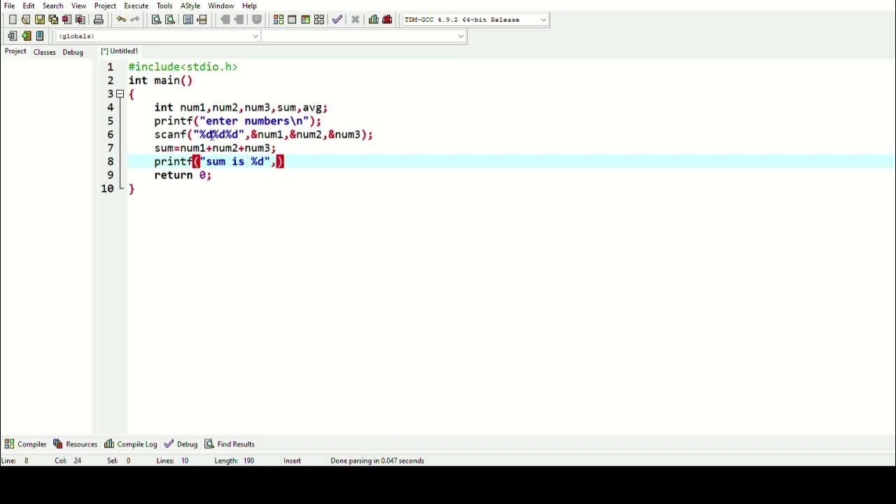 Write a programme to print the average of 3 numbers in c youtube