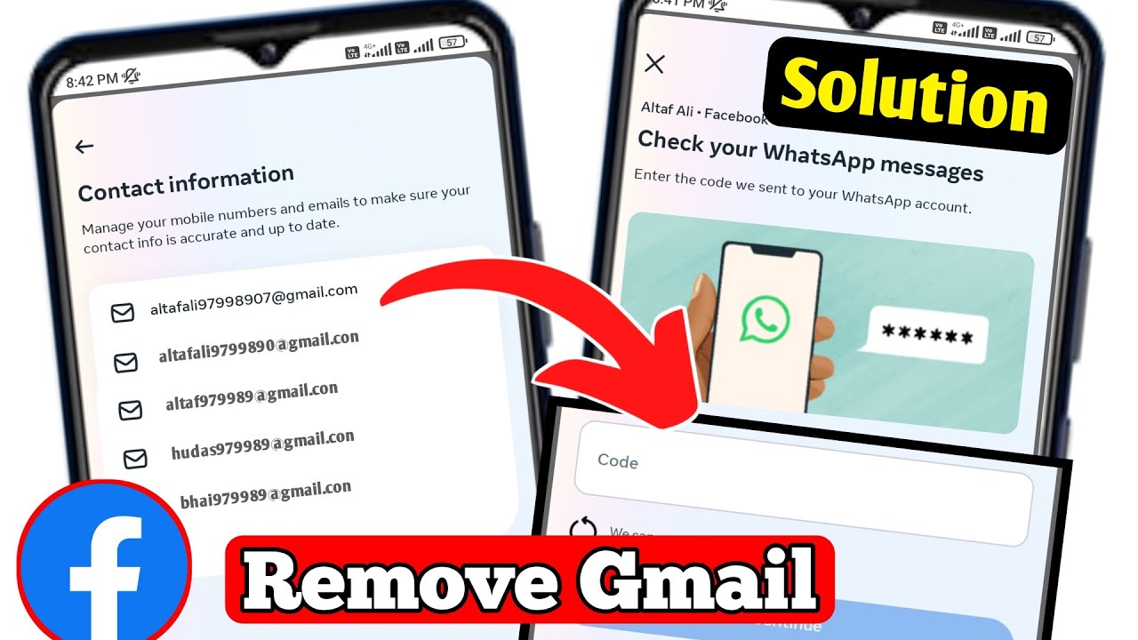 Remove Problem How to Remove Gmail from Facebook Check your email problem | Email ...