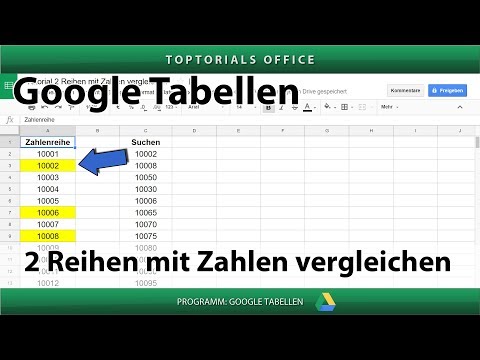 Video: Wie vergleiche ich Tabellen in Google Tabellen?