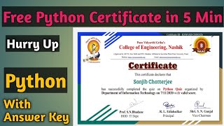 Python Free Certification | Online course with certification | Free Certificate Dada Science |