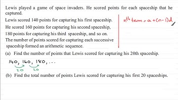 Arithmetic Series : C1 Edexcel January 2013 Q7a,b : ExamSolutions Maths Revision Tutorials