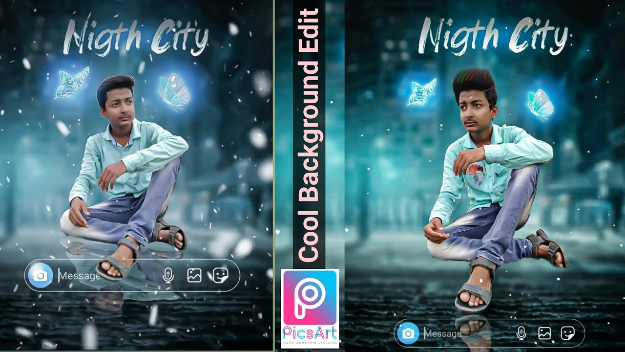 Picsart Night Tone Photo Editing||Night City Background Editing In Picsart- Background Change Editing - YouTube